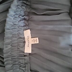 Max Studio Deep Green Pleated Skirt